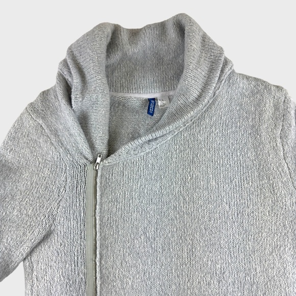 Divided Light Gray Cotton-Blend Shawl Collar Cardigan by H&M - Picture 6 of 15